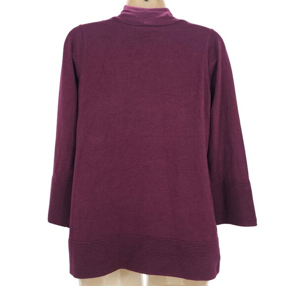 Evolution By Cyrus Womans size M Myna Button Sleeve Detail Cardigan Burgandy NEW - Picture 4 of 8